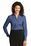 Port Authority Ladies Crosshatch Easy Care Shirt | Deep Blue