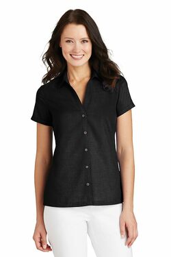 Port Authority Ladies Textured Camp Shirt