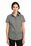 Port Authority Ladies Short Sleeve SuperPro Twill Shirt | Monument Grey