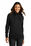 Port Authority Ladies Smooth Fleece Hooded Jacket | Deep Black