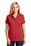 Port Authority Ladies Dry Zone UV Micro-Mesh Tipped Polo | Rich Red/ Deep Black