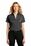 Port Authority  Ladies Heathered Silk Touch  Performance Polo | Black Heather