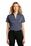Port Authority  Ladies Heathered Silk Touch  Performance Polo | Navy Heather
