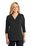 Port Authority Ladies Concept 3/4-Sleeve Soft Split Neck Top | Black