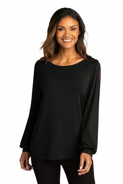 Port Authority  Ladies Luxe Knit Jewel Neck Top