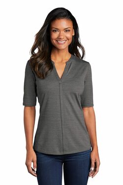 Port Authority  Ladies Stretch Heather Open Neck Top