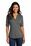 Port Authority  Ladies Stretch Heather Open Neck Top | Black/ Thunder Grey