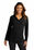 Port Authority Ladies Microterry Pullover Hoodie | Deep Black