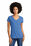 New Era  Ladies Heritage Blend V-Neck Tee | Royal Heather