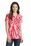 Port & Company Ladies Essential Tie-Dye V-Neck Tee | Red