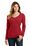 Port & Company Ladies Long Sleeve Fan Favorite V-Neck Tee | Team Cardinal