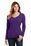 Port & Company Ladies Long Sleeve Fan Favorite V-Neck Tee | Team Purple