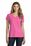 Port & Company  Ladies Fan Favorite  Blend V-Neck Tee | Neon Pink Heather