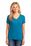 Port & Company Ladies 5.4-oz 100% Cotton V-Neck T-Shirt | Neon Blue
