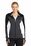 Sport-Tek Ladies Tech Fleece Colorblock Full-Zip Hooded Jacket | Black/ Graphite Heather/ White