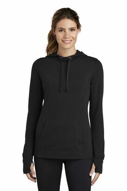 Sport-Tek  Ladies PosiCharge  Tri-Blend Wicking Fleece Hooded Pullover