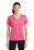 Sport-Tek Ladies PosiCharge RacerMesh V-Neck Tee | Bright Pink