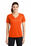 Sport-Tek Ladies PosiCharge RacerMesh V-Neck Tee | Neon Orange