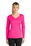 Sport-Tek Ladies Long Sleeve PosiCharge Competitor V-Neck Tee | Neon Pink