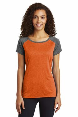 Sport-Tek  Ladies Heather-On-Heather Contender  Scoop Neck Tee