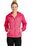 Sport-Tek Ladies Heather Colorblock Raglan Hooded Wind Jacket | Pink Raspberry Heather/ Pink Raspberry