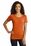 Sport-Tek  Ladies PosiCharge  Tri-Blend Wicking Scoop Neck Raglan Tee | Deep Orange Heather