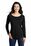 Sport-Tek  Ladies PosiCharge  Long Sleeve Tri-Blend Wicking Scoop Neck Raglan Tee | Black Triad Solid