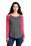 Sport-Tek  Ladies PosiCharge  Long Sleeve Tri-Blend Wicking Scoop Neck Raglan Tee | Pink Raspberry Heather/ Dark Grey Heather