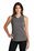 Sport-Tek  Ladies PosiCharge  Tri-Blend Wicking Draft Hoodie Tank | Deep Orange/ Dark Grey Heather