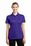 Sport-Tek Ladies PosiCharge Active Textured Colorblock Polo | Purple/ Grey