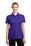 Sport-Tek Ladies PosiCharge Active Textured Colorblock Polo | Purple/ Grey