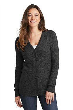 Port Authority  Ladies Marled Cardigan Sweater