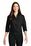 Port Authority Ladies 3/4-Sleeve Carefree Poplin Shirt | Deep Black