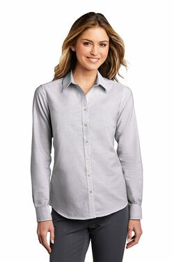 Port Authority  Ladies SuperPro  Oxford Stripe Shirt