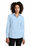 Mercer+Mettle Women's Long Sleeve Stretch Woven Shirt | Air Blue End On End