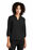 Mercer+Mettle Women's Stretch Crepe 3/4-Sleeve Blouse | Deep Black