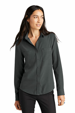 Mercer+Mettle Women's Stretch Crepe Long Sleeve Camp