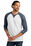 New Era  Sueded Cotton 3/4-Sleeve Baseball Raglan Tee | True Navy Heather/ White