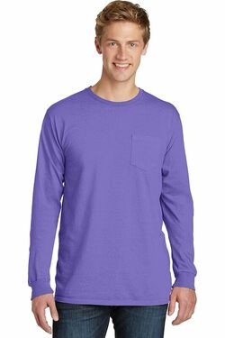 Port & Company Essential Pigment-Dyed Long Sleeve Pocket Tee