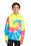 Port & Company Youth Essential Tie-Dye Pullover Hooded Sweatshirt | Neon Rainbow