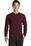 Port & Company Long Sleeve Essential Blended Performance Tee | Athletic Maroon