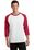 Port & Company Core Blend 3/4-Sleeve Raglan Tee | White/ Red