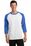 Port & Company Core Blend 3/4-Sleeve Raglan Tee | White/ Royal