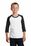 Port & Company Youth Core Blend 3/4-Sleeve Raglan Tee | White/ Jet Black