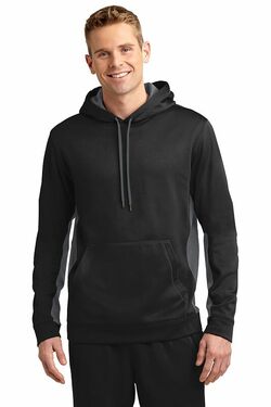 Sport-Tek Sport-Wick Fleece Colorblock Hooded Pullover