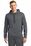 Sport-Tek Sport-Wick Fleece Colorblock Hooded Pullover | Dark Smoke Grey/ Navy