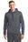 Sport-Tek Sport-Wick Fleece Colorblock Hooded Pullover | Dark Smoke Grey/ Purple