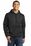 Sport-Tek Sport-Wick CamoHex Fleece Colorblock Hooded Pullover | Black/ Dark Smoke Grey