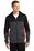 Sport-Tek Tech Fleece Colorblock Full-Zip Hooded Jacket | Black/ Graphite Heather/ True Red