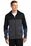 Sport-Tek Tech Fleece Colorblock Full-Zip Hooded Jacket | Black/ Graphite Heather/ True Royal